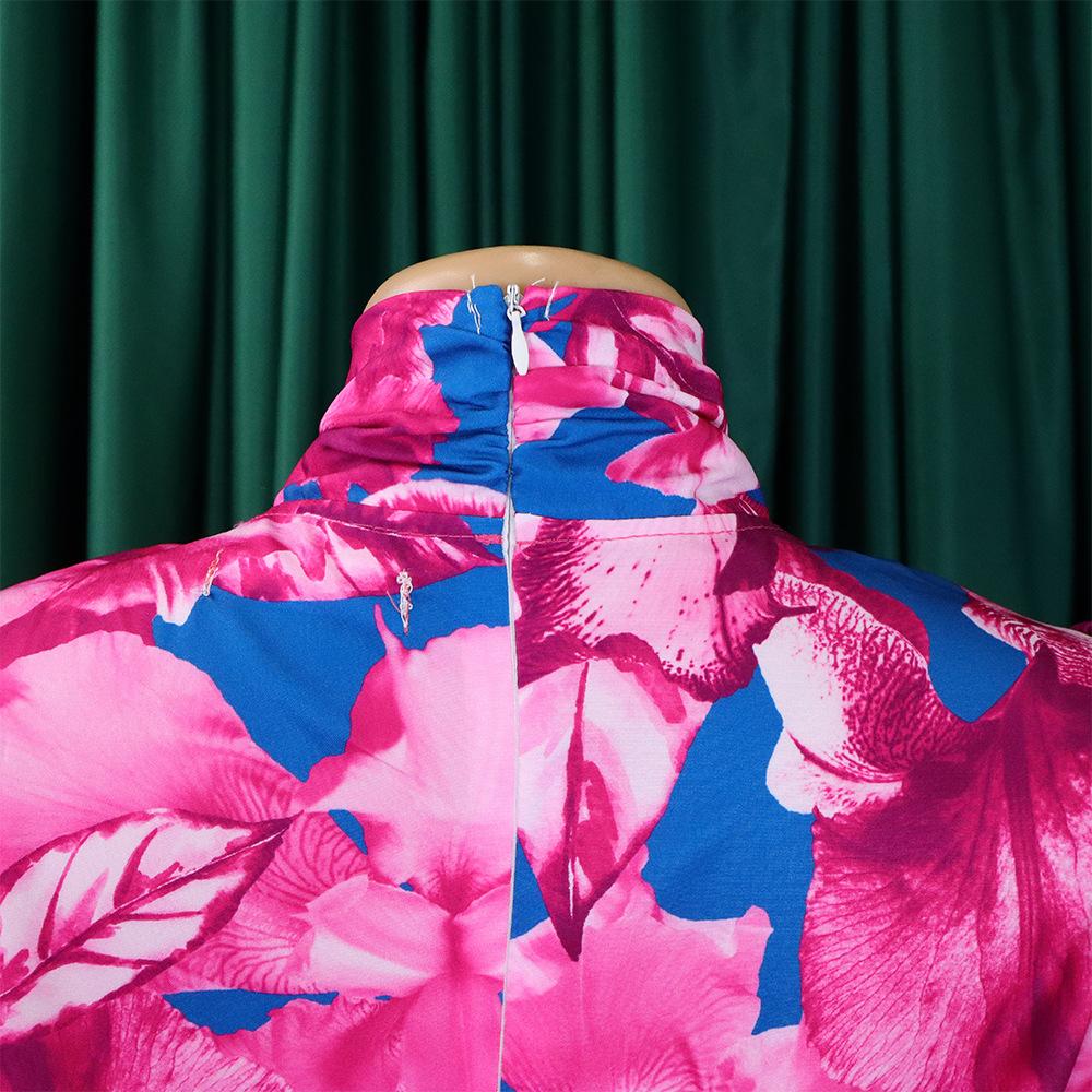 YYFS Women's Fashion Casual Flower Pattern Print Autumn Winter Long Sleeve Skirt Suits