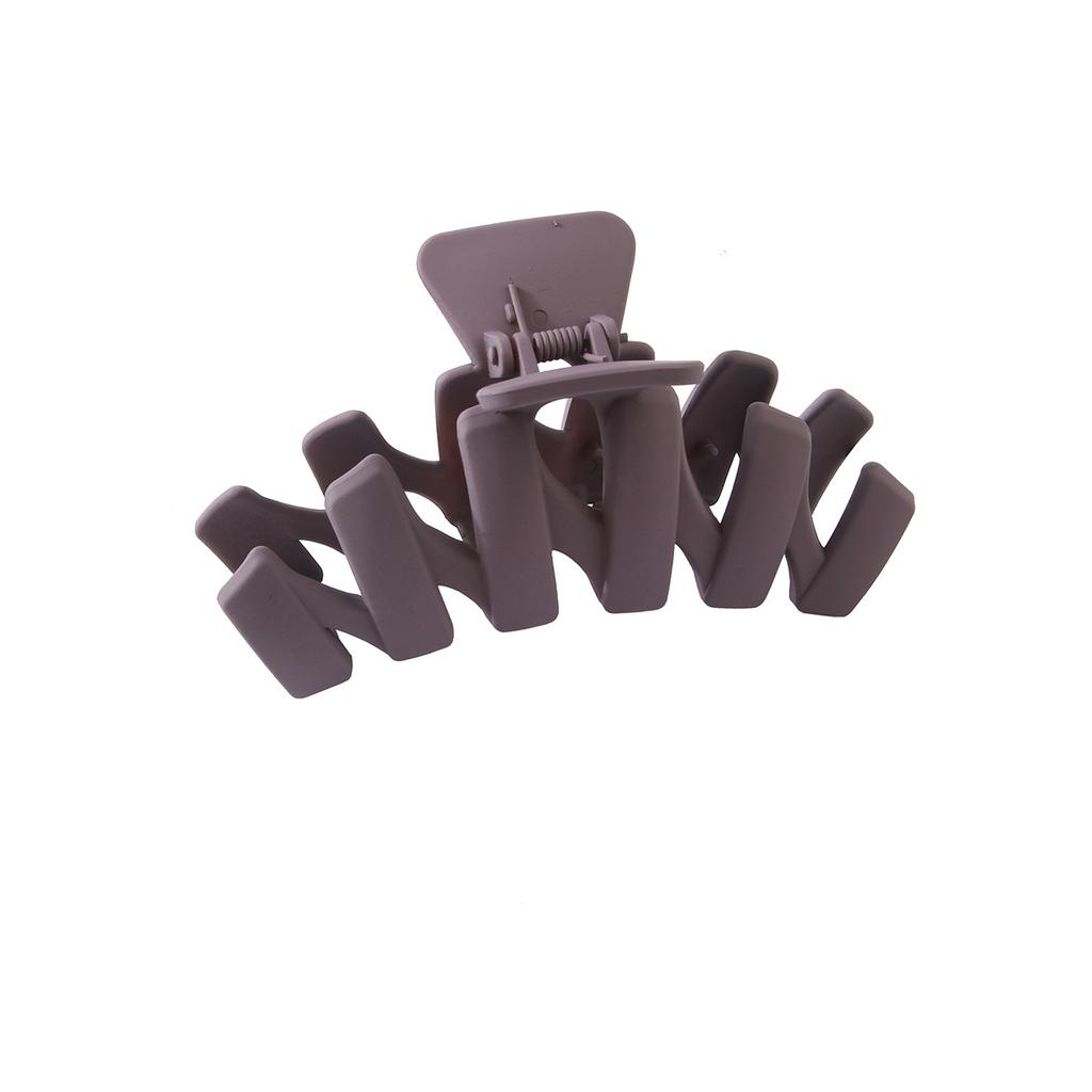 Fashionable N-shaped Large Frosted Spray-painted Plastic Hair Clip for Ladies' Hair