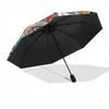 1pc Digimon Characters Outdoor Umbrella - Automatic Opening/Closing, Portable 3-Fold Design, 8-Rib Iron Frame - Perfect Gift for Fans, Travelers,