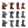 Animal Head Statue Resin Lion Figurine Rhinoceros Statue Retro Style Lion Buffalo Sculpture for Office Bedroom Living Room Decor