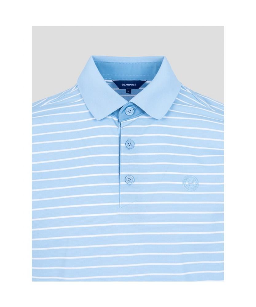 BEANPOLE GOLF Men'S Cooling Fine Stripe Short Sleeve T-Shirt - Sky Blue