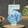 Bow Birthday Candles Number Candle Cake Candle Decoration Baby Shower Party Cake Topper Decor Anniversary Decor Velas Cumpleaños