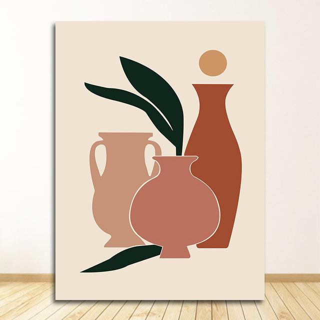 Posters And Prints Wall Pictures For Living Room Decor Abstract Girl Plant Leaf Vintage Poster Wall Art Canvas Painting Nordic