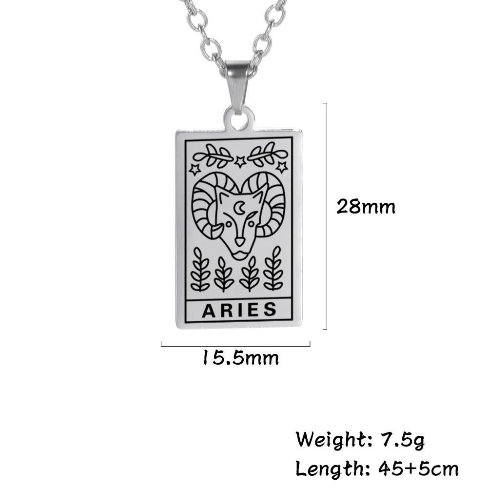 LIKGREAT 12 Constellation Necklace for Women Men Zodiac Sign Neckchain Vintage Stainless Steel Jewelry Amulet Gifts