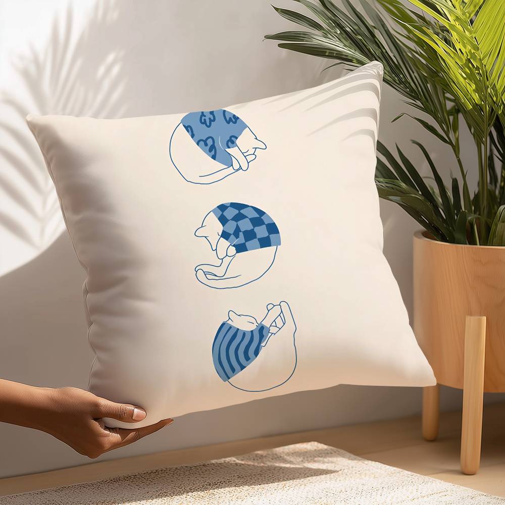 Minimalistisches Niedliches Tier Wandkunst Kissenbezug Plüschstoff Weicher Kissenbezug Doppelseitiger Druck Kissenbezug Haushaltsgeschenke
