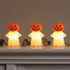 Halloween Decoration, Pumpkin Ghost 2-in-1 Night Light,, Safe Flame-Free LED Candle with Warm Glow, Small Cute Hanging Tabletop Decor for Home Party
