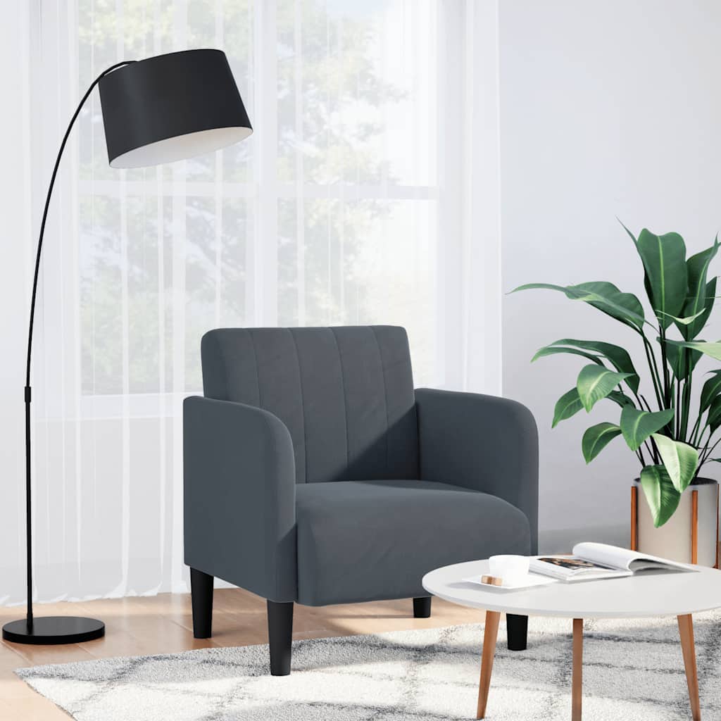 Armchair with Armrests Dark Gray 54 cm Velvet