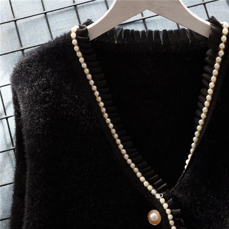 Imitation Mink Fleece Sweater Coat Women Loose Outwear Autumn/Winter 2023 Korean Version Foreign Knitted Sweater Cardigan Female