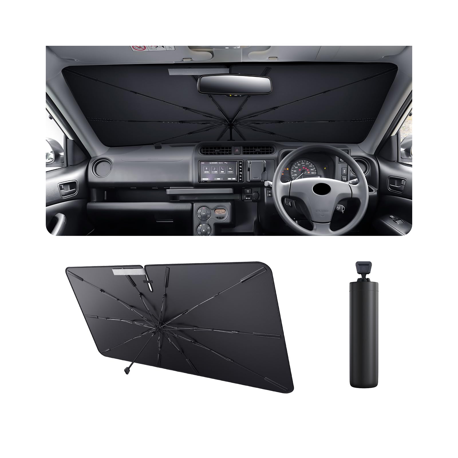 

LUWU Sunshade for Toyota Probox 160 Series and closes just like using an Probox Accessory Custom Parts Umbrella-Type [Opens umbrella] чёрный