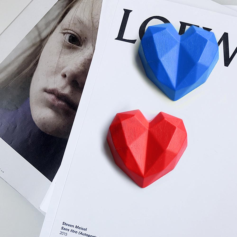 3DDiamond Soap Moulds Love Heart Design Silicone Mold DIY Car Pendant Gypsum Plaster Heart Mold Diamond Candle Molds Soap Making