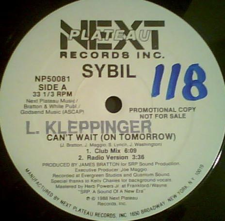 

12inch Record SYBIL - Can t Wait (On Tomorrow) NP50081PROMO Next Plateau Re 1988 US Dance & Electronica Used