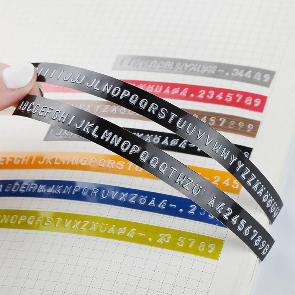 DIY Handhold Typewriter Embossing label maker machine lettering machine 2 Rolls Plastic tapes for Dymo 12965 1880 Motex E101