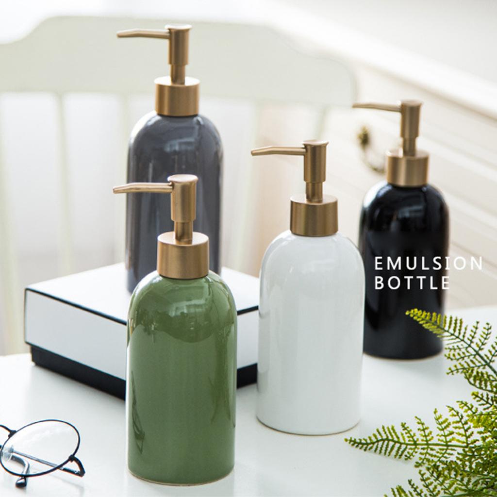 Stylish Lotion Bottle Ceramic Hand Sanitizer Bottle Press Dispenser Rust Free Shampoo Shower Gel Press Bottle