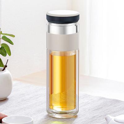 Glass Bubble Tea Cup Tea Separation Double-layer Cup High-end Portable Filter Straight Cup