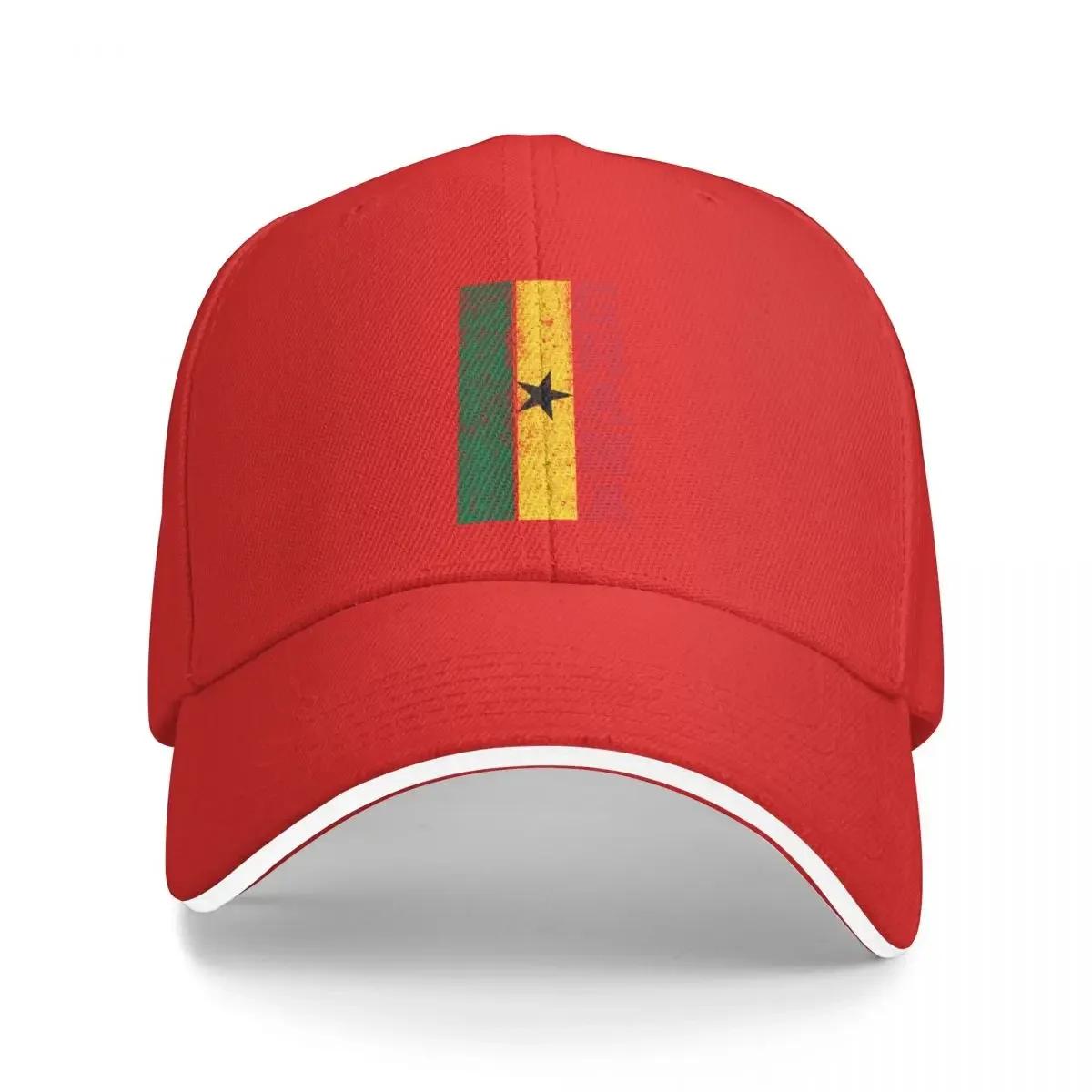 

Ghana Ghanaian Flag Vintage - Red Baseball Cap Beach Bag Sun Cap Luxury Man Hat Golf Men Women s