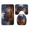 Halloween Shower Curtain Floor Mat Combination Four-Piece Set Kitchen Absorbent Non-Slip Carpet Bedroom Door Mat