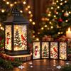 Winter Seasonal Lighting Interchangeable Crystal Lantern 4 Replaceable Holiday Scene Panels Night Light Cozy Fairy Light Lamp Theme Decorative