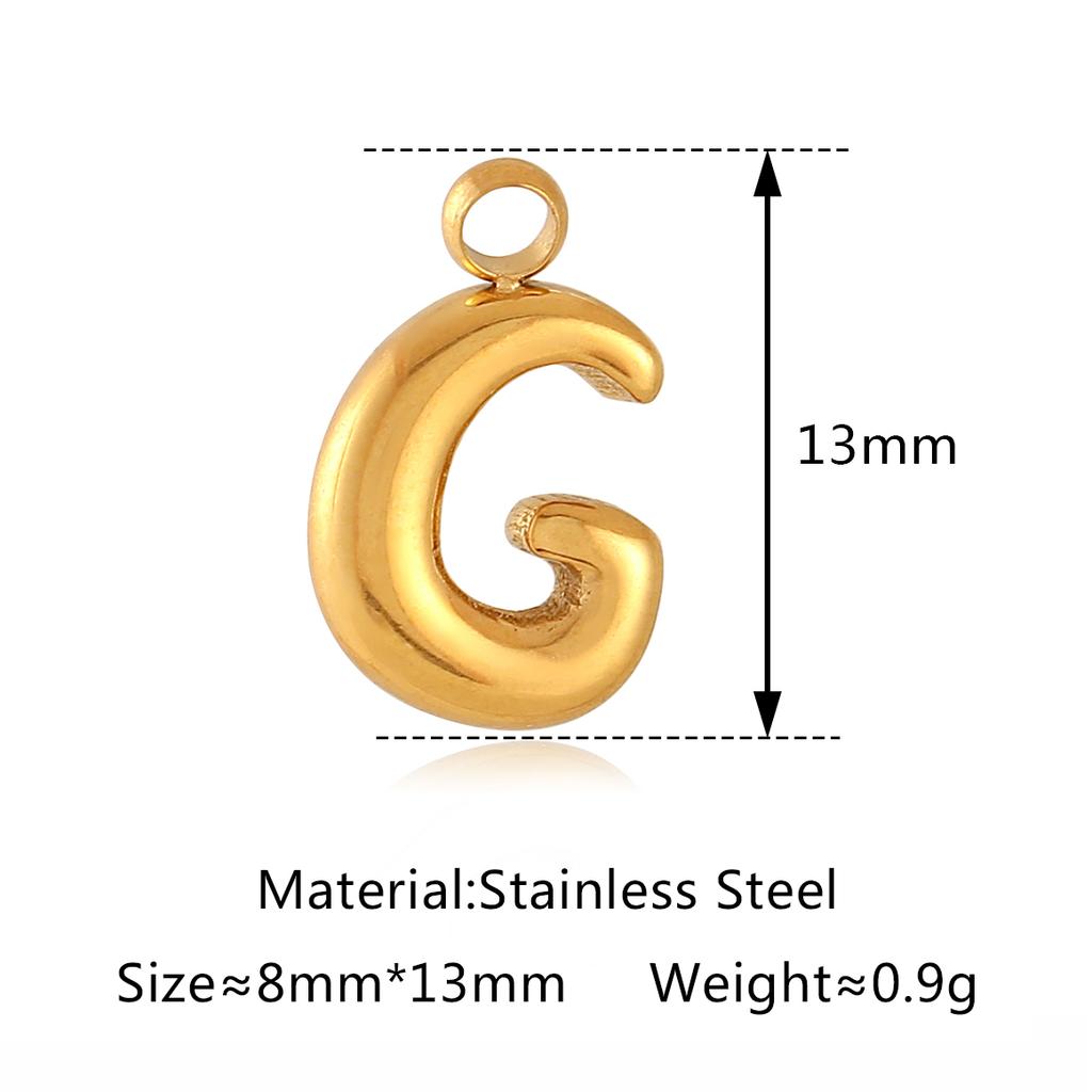 3Pcs Bubble Letter Charms Fadeless Gold Color PVD Plated Balloon Alphabet A-Z Pedant DIY Initial Necklaces Women Jewelry Making