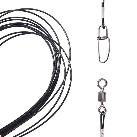 10Pcs Anti-Bite Steel Fishing Line Wire Leader Lightweight Portable Easy To Install Lead Core Leash Fishing Wire Accessories