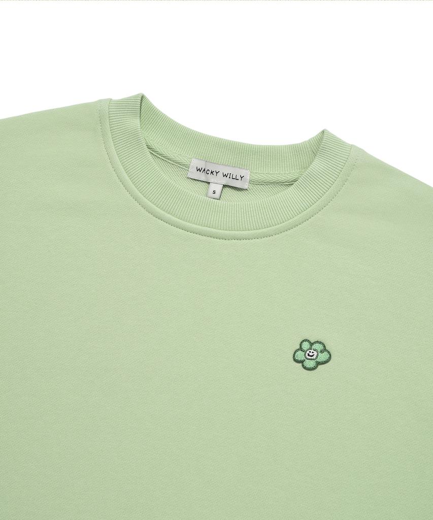 WACKY WILLY Women'S Lily Wappen Crop Sweatshirt Mint