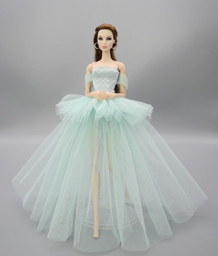 

Многослойное вечернее платье для куклы Барби for 11.5 height dolls темно-синий