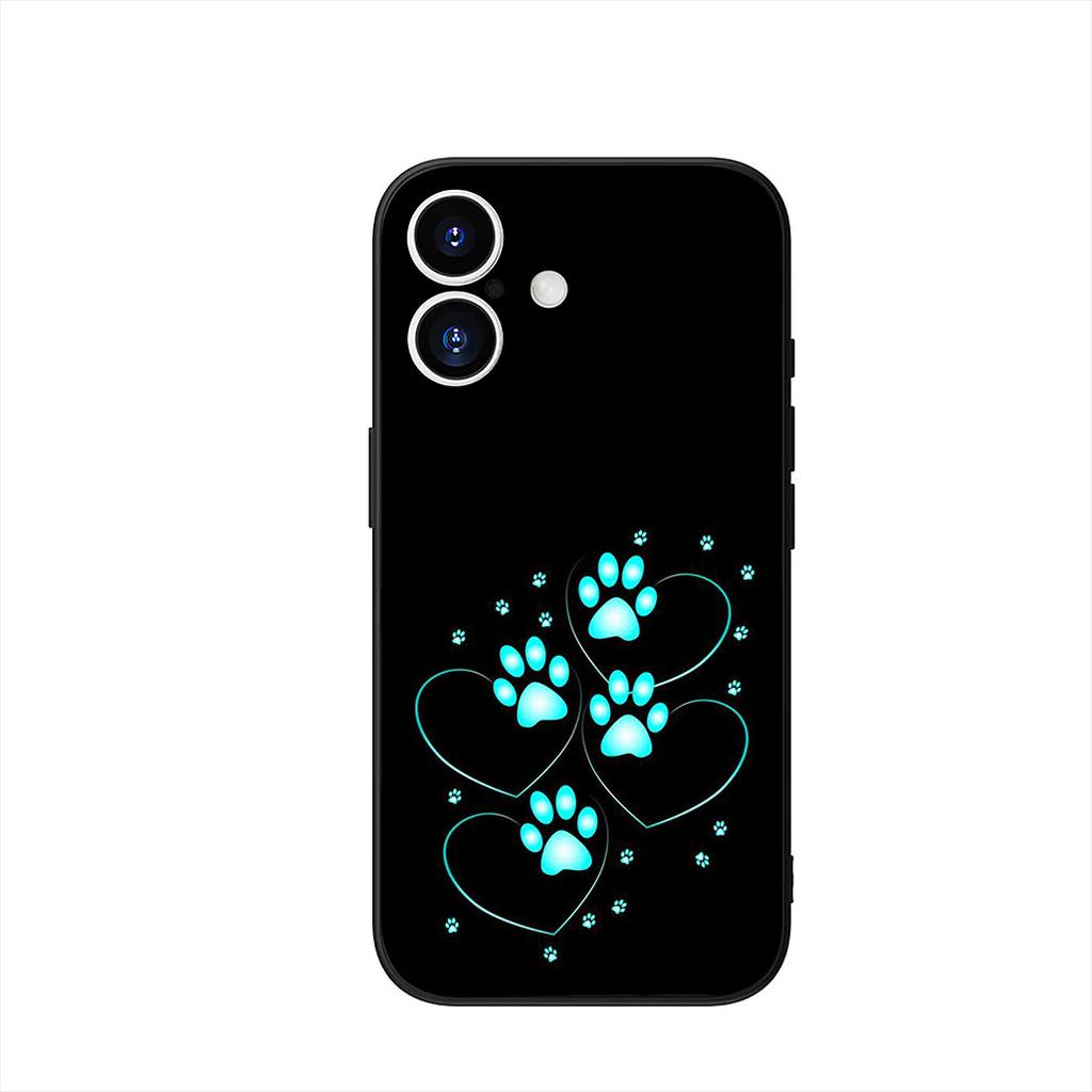 Cute Dog Cat Paw Cover Phone Case for Apple iPhone 17 16 15 11 Pro XS Max XR 6 7 8 Plus + SE 2020 5 16E