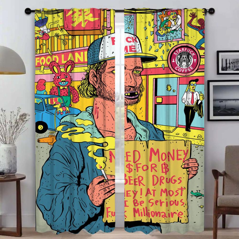 

Кухонные шторы для гостиной, беспредметные затемняющие шторы, тюль для спальни, оттенки, домашний интерьер, шторы, 2 шт., элегантные W60xH90cmx2pcs-CL