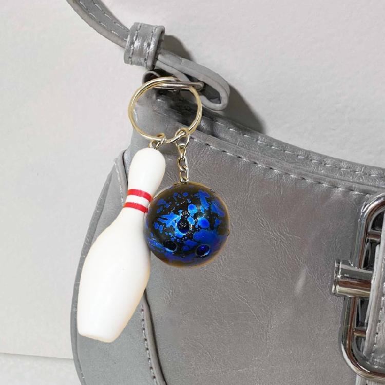 Novelty Bowling Ball Keychain Fashionable Bowling Ball Keychain Eye Catching Keychain for Added Convenience & Fun
