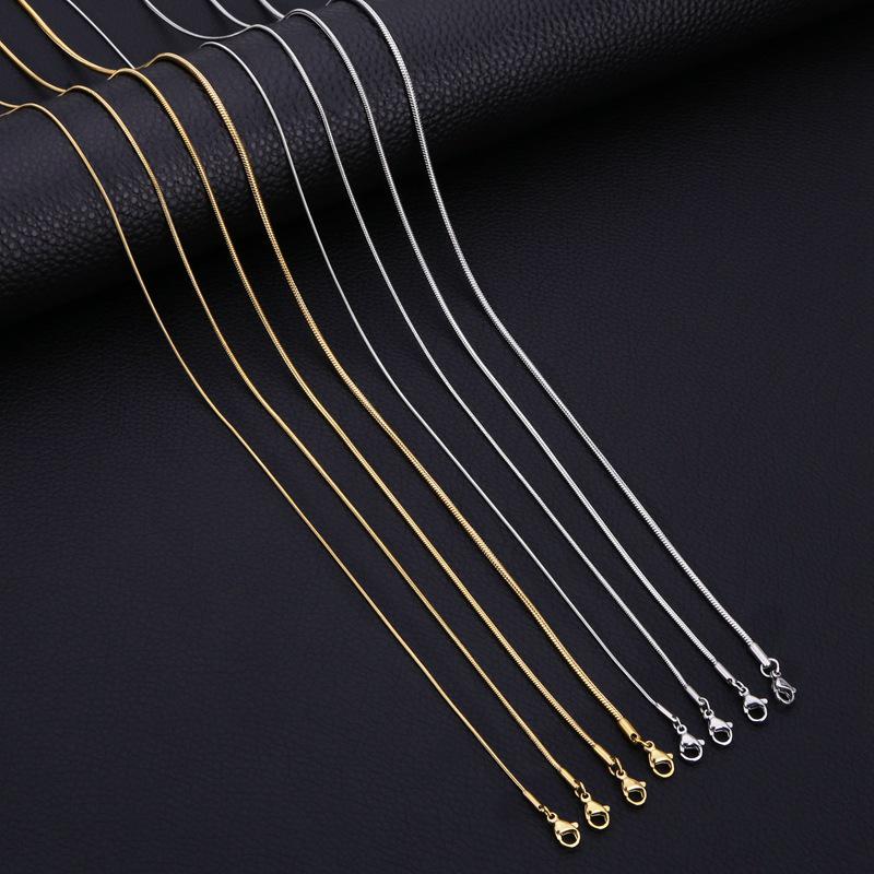 European & American Stainless Steel Snake Bone Necklace for Men & Women