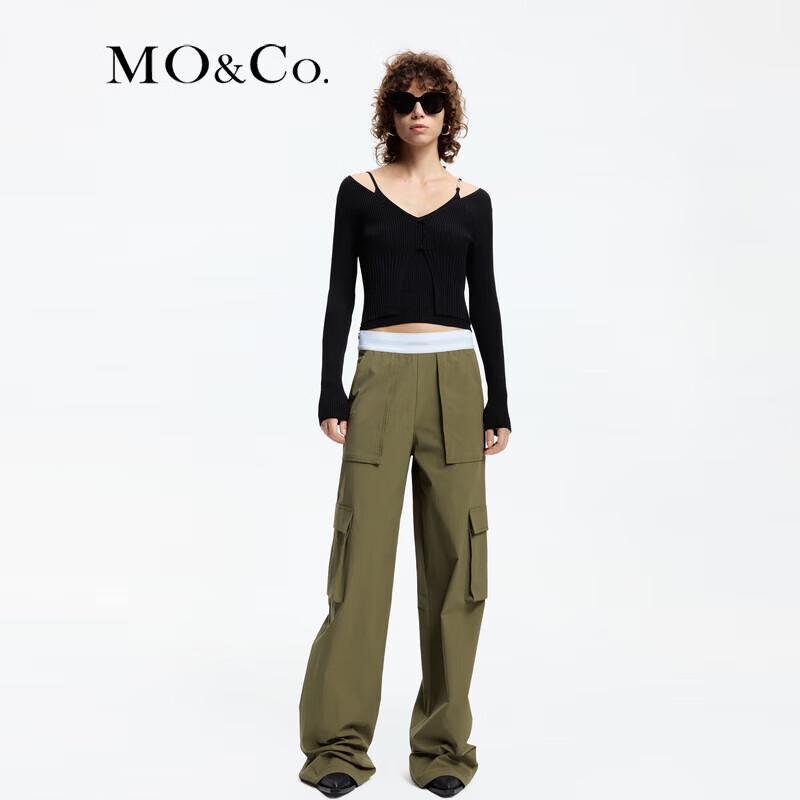 MO&Co. Ribbed V-Neck Cardigan & Camisole Set