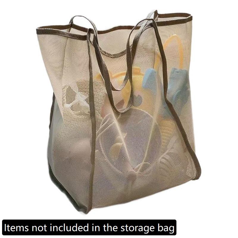 

Available Large Capacity Lightweight Transparent Women S Tote Bag Mesh Shoulder Shopping Bag Fashionable Versatile,Black,Khaki A3