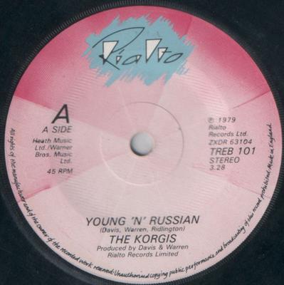 7-Zoll Schallplatte KORGIS Young N Russian Cold Tea ZXDR63104 RIALTO 1979 UK Dance Electronica Gebraucht
