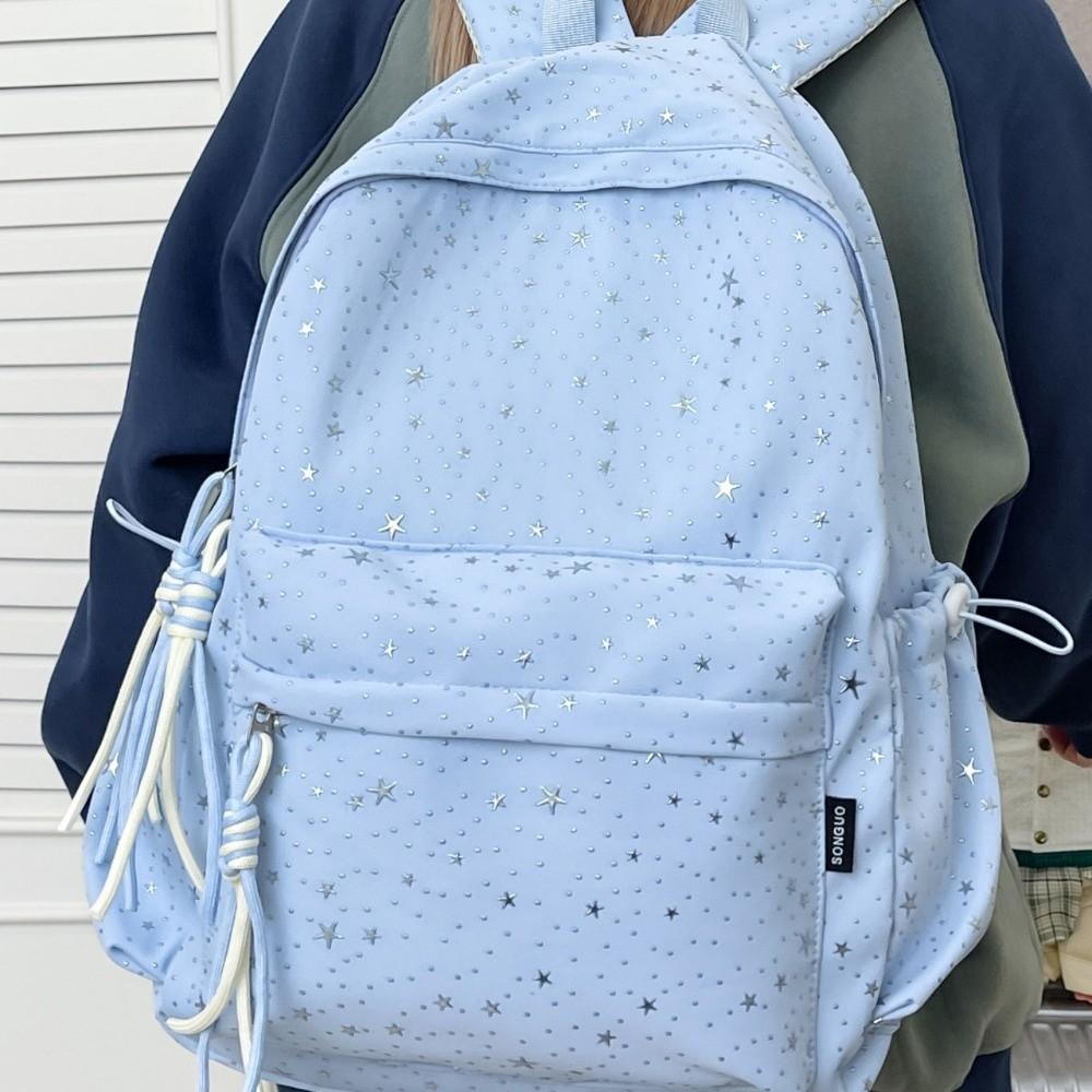 Multi-pockets Student School Bag Large Capacity Travel Rucksack Star Backpack Outdoor Activities