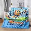 Cartoon Soccer Stars Trophy Customize Text Blanket Gift Personalized Blanket Warmthful Decor Great for Seaside Home Decor Livingroom Sofa