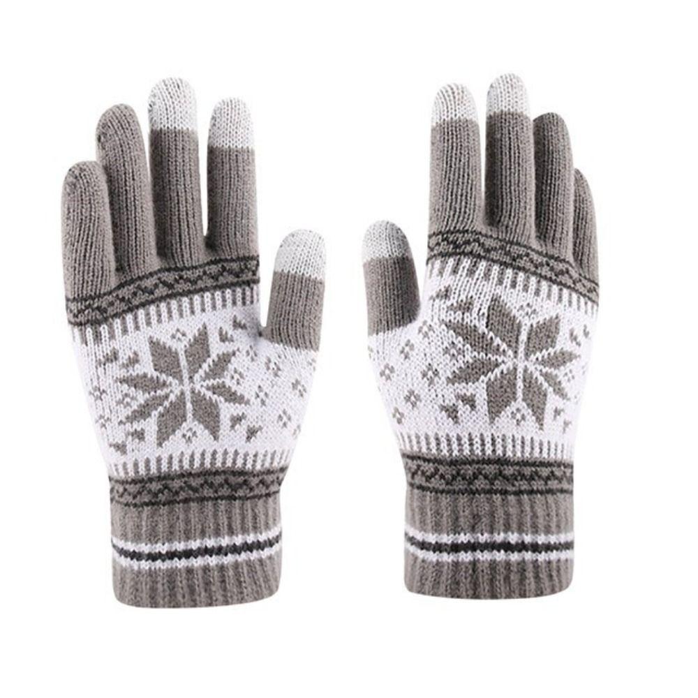 Student Unisex Gloves Christmas Snowflakes Gloves Full Fingers Gloves Korean Style Mittens