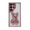 Rhinestone quicksand bear mobile phone case is suitable for Samsung S25ULTRA electroplating A24ULTRA soft protective case S23S22