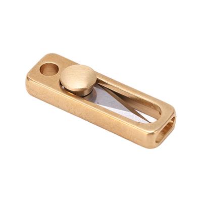 Mini Faca Push Pull Latão Aço Inoxidável Mão no Chaveiro Abridor Portátil Ferramenta para Pacote Carta