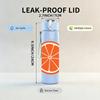 1PC Fresh Orange Slice Fruit Minimalist 750ml Color Plastic Sports Water Bottle Leakproof Flip Straw Lid Suitable for Sports Office Home Use