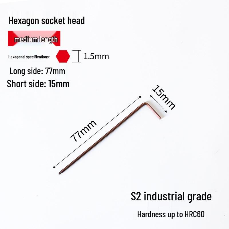 S2 Extended Ball Head Hex Key Wrench, High Strength Hardened 5mm/4mm Hexagonal Tool