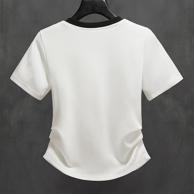 Damen Retro Chinesischer Stil Strasssteinbedrucktes T-Shirt