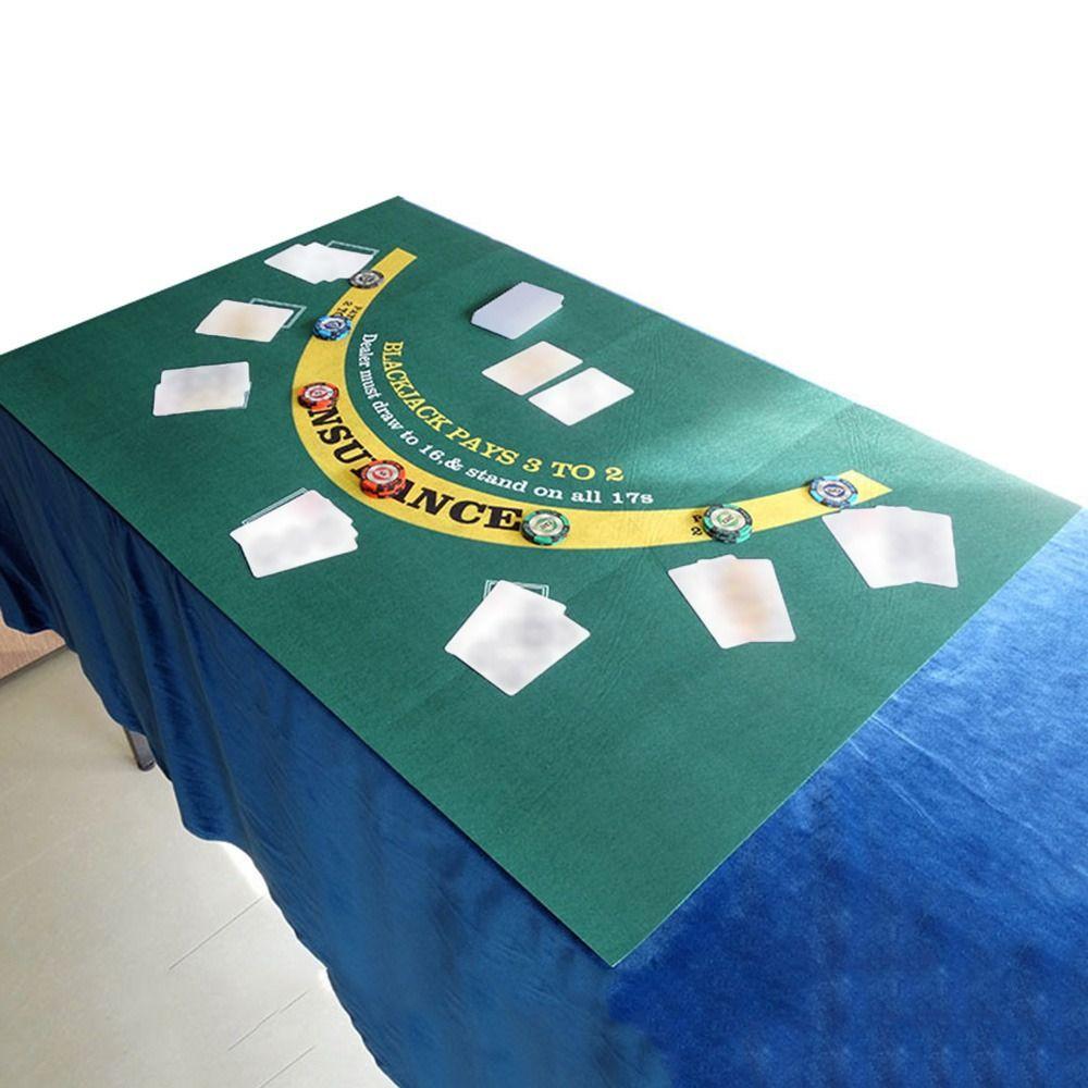 Double-sided Poker Table Top Felt Cloth Casino Table Mat Portable Game Tablecloth  Home
