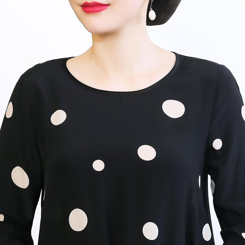 2023 New Women's Plus Size Polka Dot Mulberry Silk Dress - Celebrity Style & Elegant