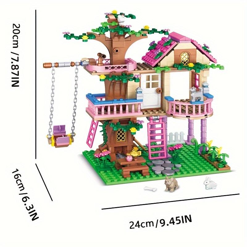 Traumstadt Freundschaft Baumhaus Prinzessinnenschloss Bausteine Straßenansicht Mädchen Serie Haus Ziegel Modell Zusammengebautes Spielzeug Kind
