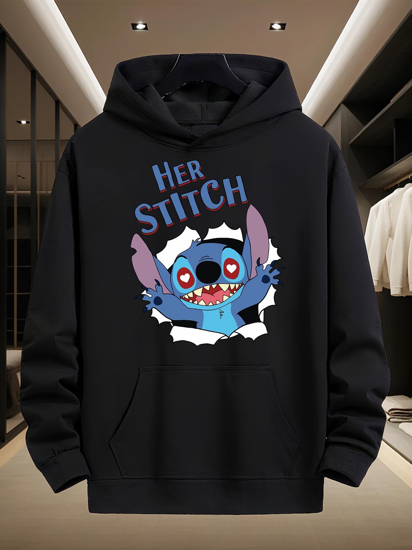 

Новейшее худи с мультяшным Стичем от Диснея, бестселлер для мужчин и женщин, с таким же круглым вырезом, из чистого хлопка, высококачественное худи 3XL