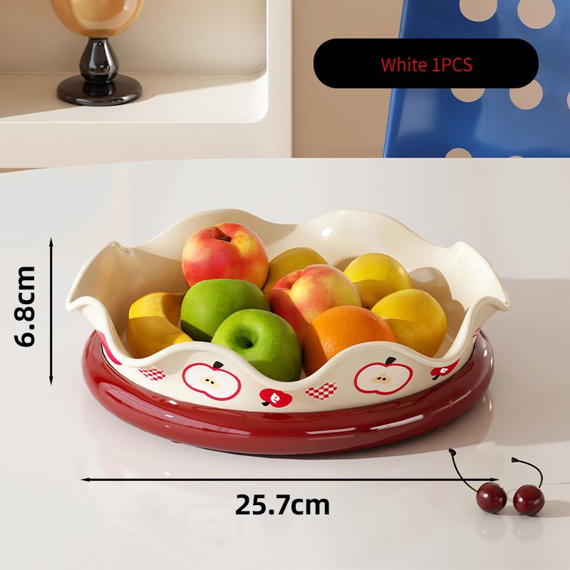 360° Rotatable Plastic Fruit Snack Tray Large Capacity Cute Multi-purpose Rack for Kitchen Living Room Bathroom Storage