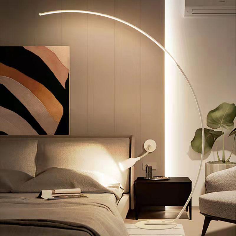 Minimalist Curved LED Floor Lamp for Living Room Art Showrooms