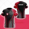 T-shirt a maniche corte con stemma aquila Polonia personalizzato, Maglietta sportiva casual