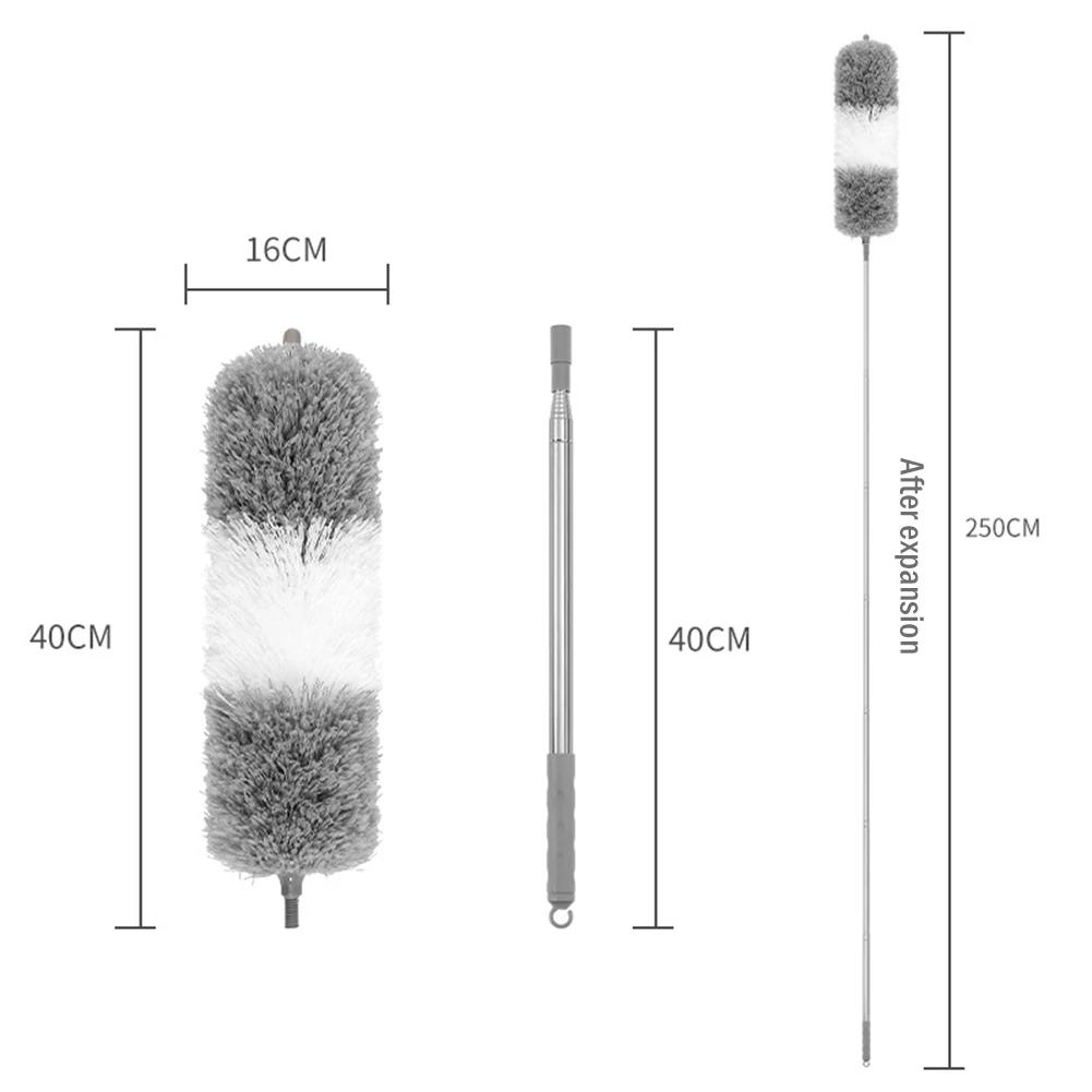 Telescopic Cleaning Duster Brush Extended Long Crevice Spider Web Microfiber Brushes Bendable Household Dust Clean Remover
