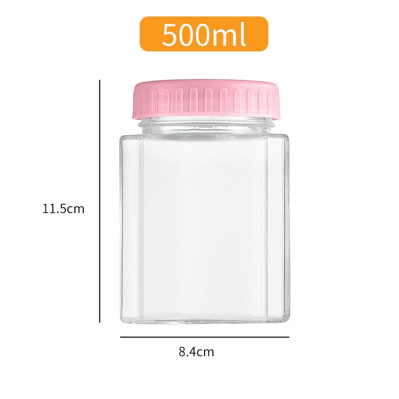Macaron Series Transparent Sealed Glass Storage Jar for Dried Fruit, Tea, and Candy - Moisture-Proof Kitchen Container