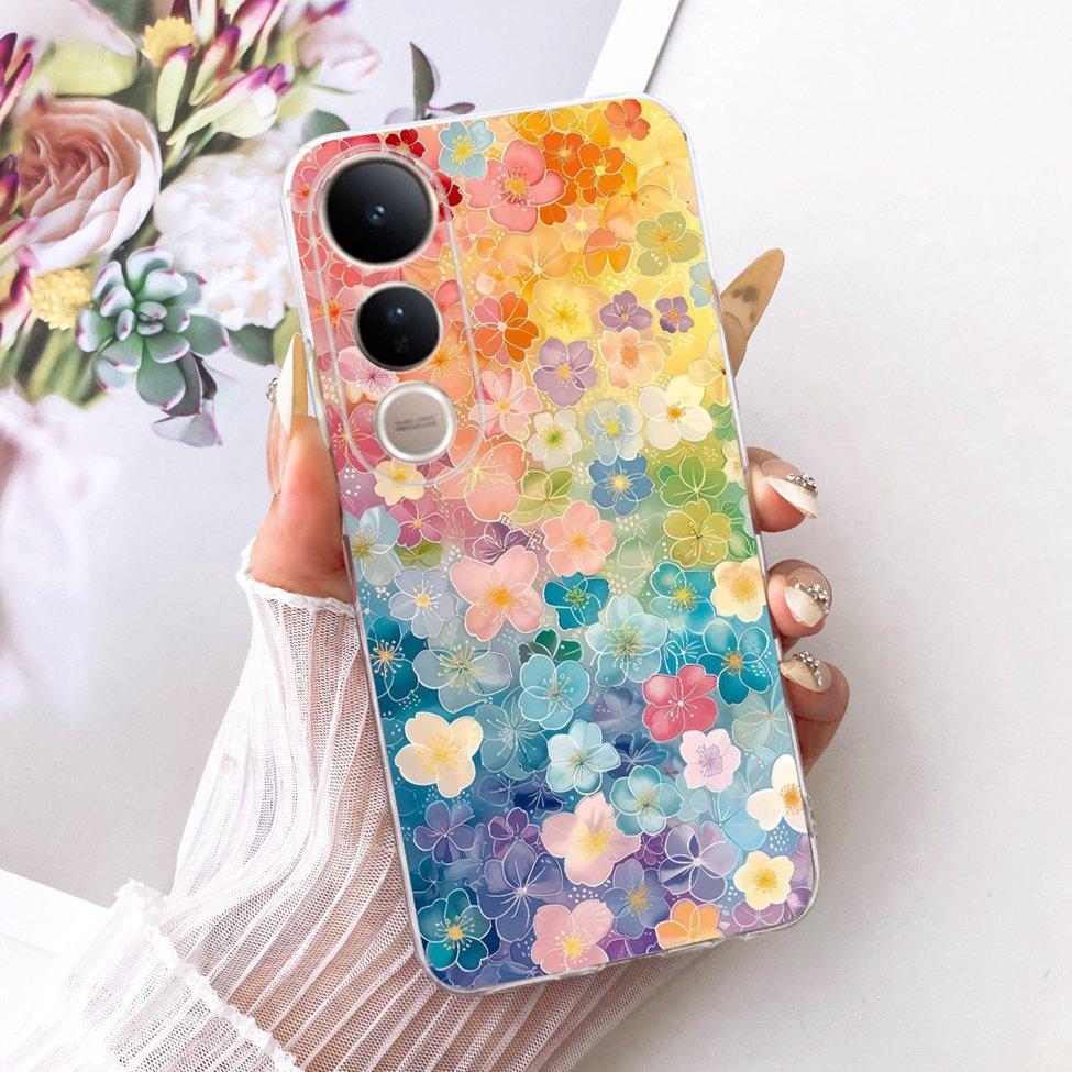 Clear Casing For Vivo V2440 Cover For Vivo V50 Lite 5G Case Cute Cat Fashion Butterfly 2D Painted Soft TPU